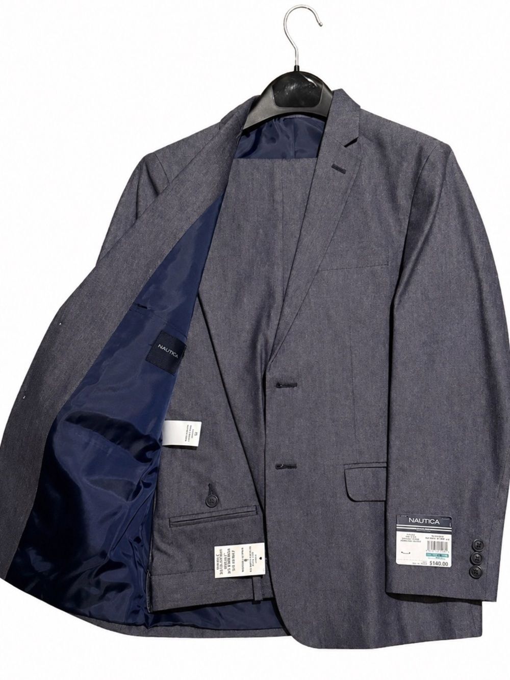Nautica Boys Blue Suit Set Blazer Pants Formal Wedding NWT Size 16 Teen Suit